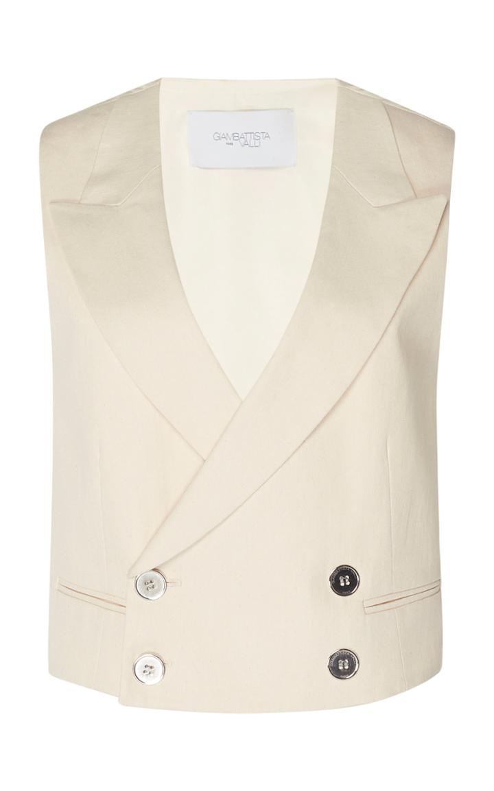 Giambattista Valli Cropped Twill Double Breasted Vest