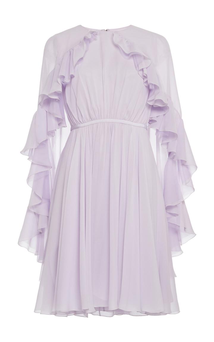 Giambattista Valli Ruffled Cape-overlay Silk Dress