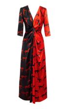 Alejandra Alonso Rojas Printed Twist Knot Midi Dress