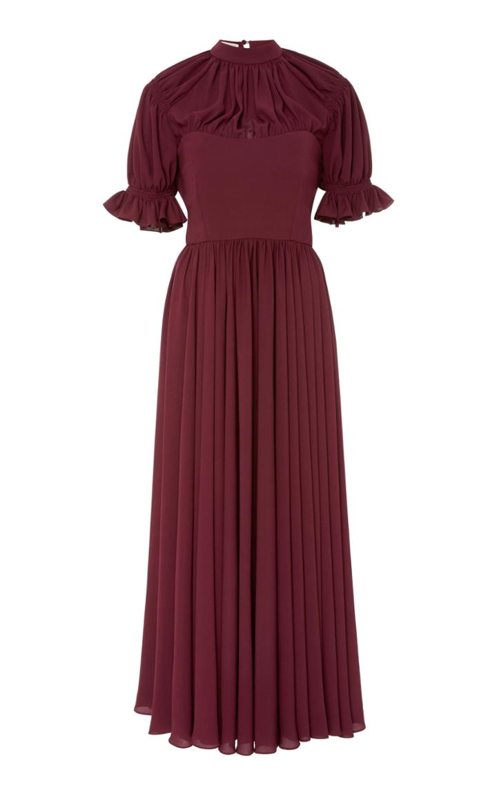 Emilia Wickstead Philly Pleated Crepe De Chine Dress