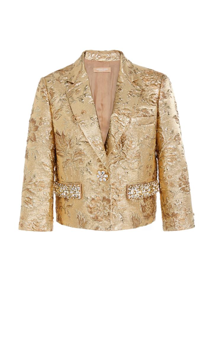 Michael Kors Collection Embroidered Pocket Brocade Jacket