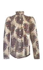 Moda Operandi Alix Of Bohemia Annabel Puff-sleeve Peacock-printed Cotton Top