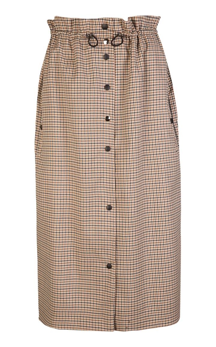 Moda Operandi Joshua Millard Halfpenny Tweed Drawstring Midi Skirt