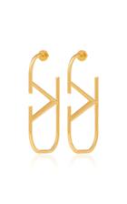 Valentino Valentino Garavani Logo 18k Gold-plated Earrings
