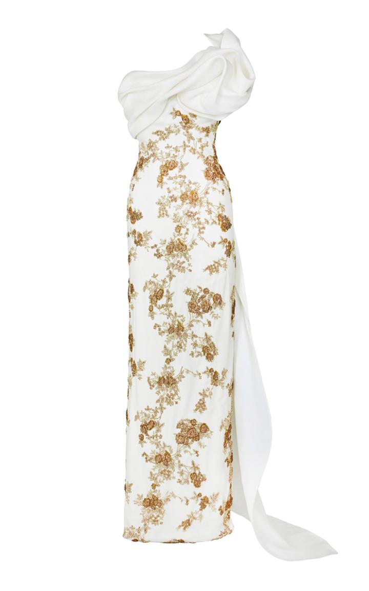 Maison Yeya Nevine One Shoulder Embellished Gown