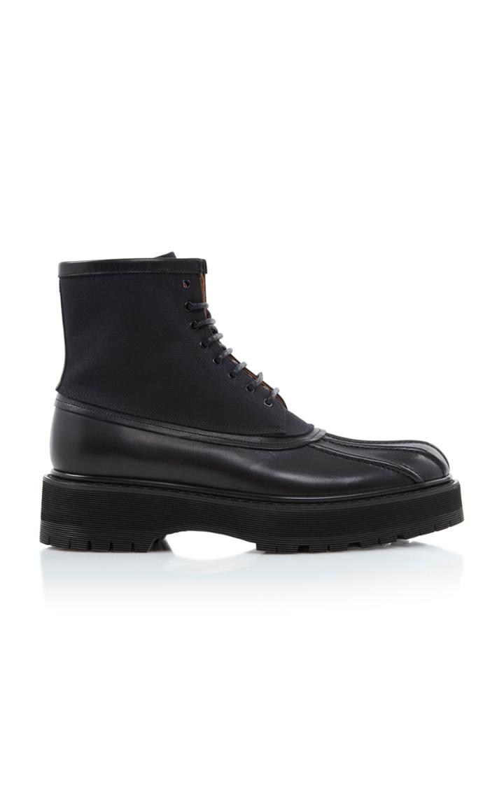 Givenchy Camden Leather And Canvas Boots