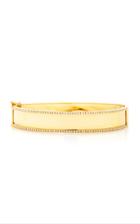 Shay Essential Yellow Gold Nameplate Bangle With Diamond Trim