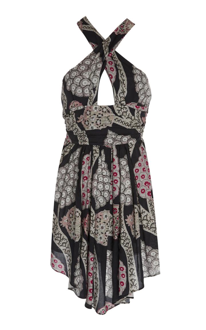 Isabel Marant Jan Printed Cutout Chiffon Dress