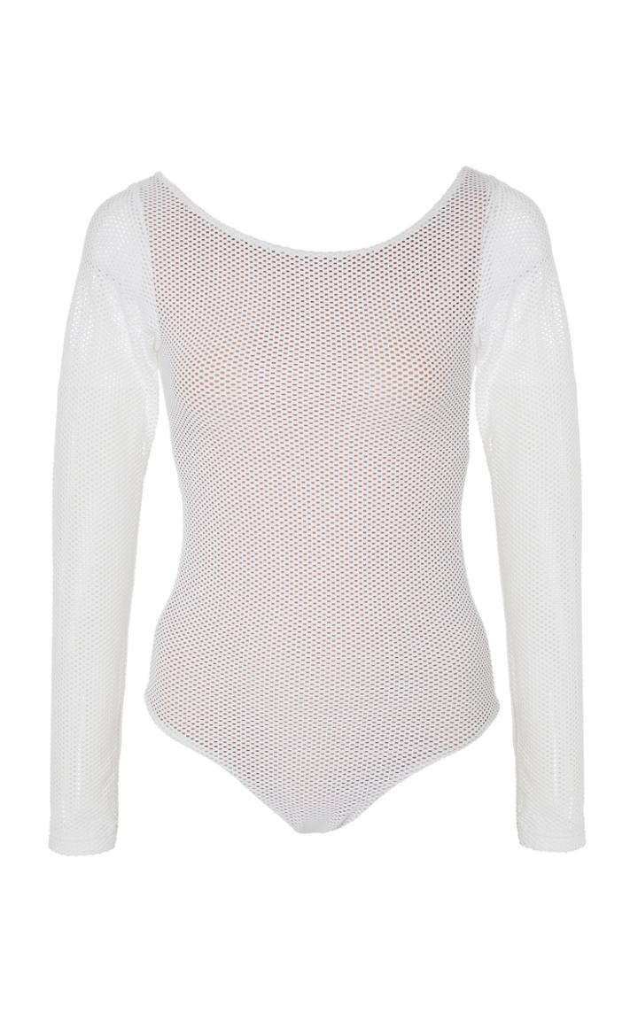 Onia Athena Mesh Long-sleeved One Piece Swimsuit