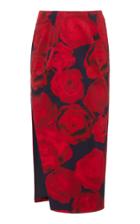 Moda Operandi Prabal Gurung Floral-print Satin Pencil Skirt Size: 0