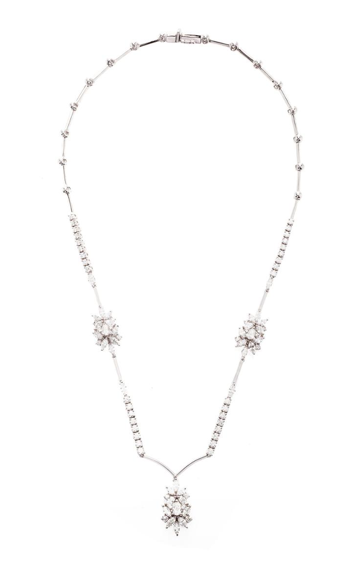 Yeprem 18k White And Diamond Pendant Necklace