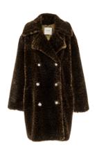 Faz Not Fur Cold Soldier Faux Fur Double-breasted Coat