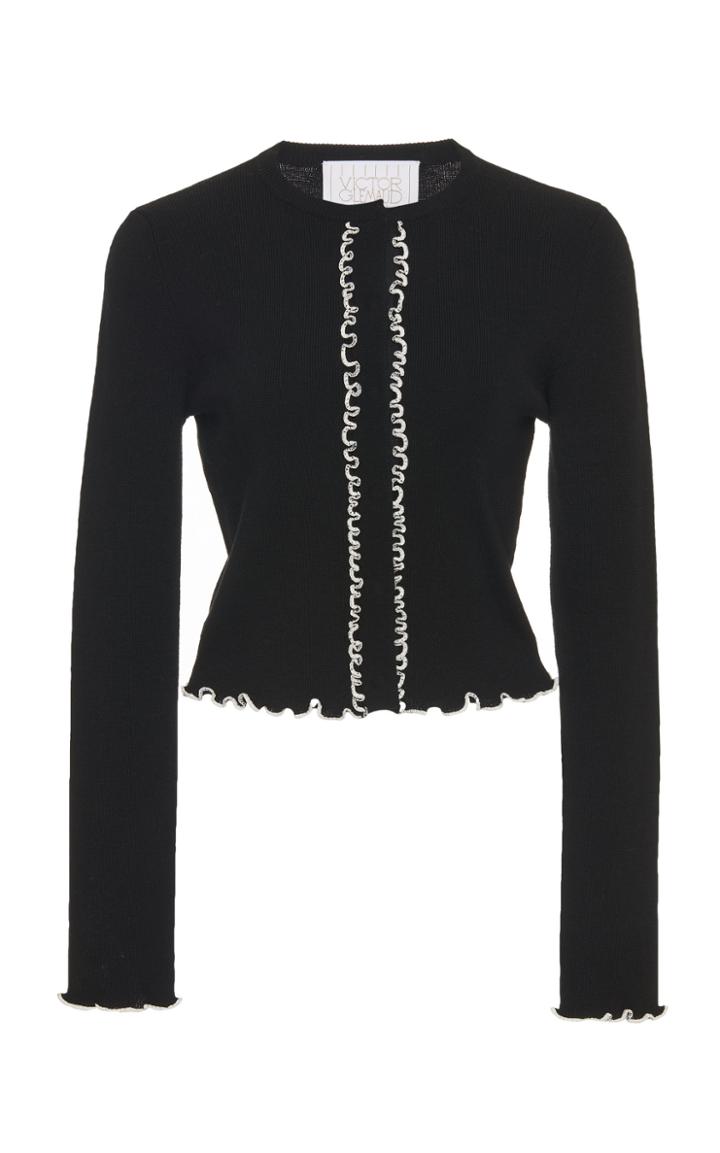Moda Operandi Victor Glemaud Lettuce Edge Merino Wool Sweater Size: S