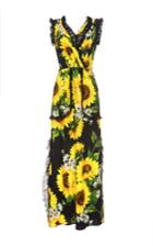 Dolce & Gabbana Sunflower Lace Detail Maxi Dress