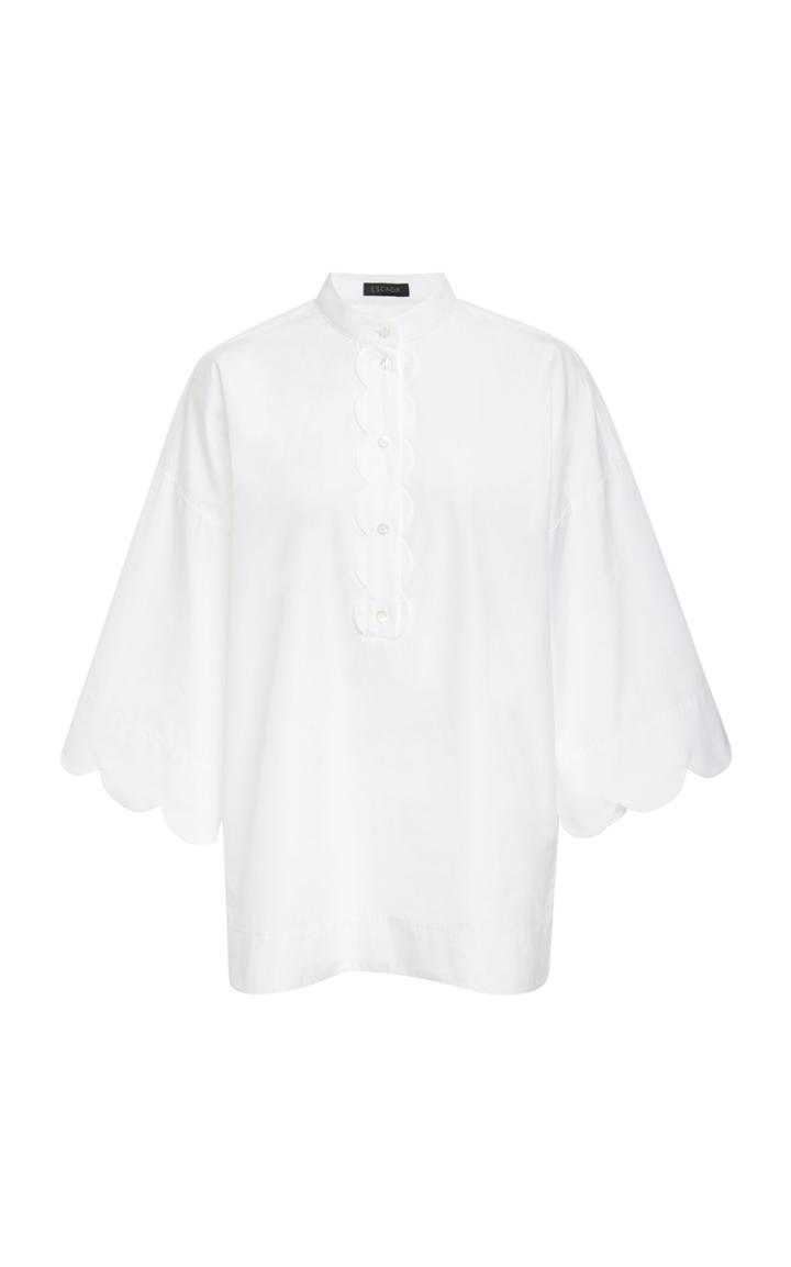 Escada Nocket Scalloped Cotton Shirt