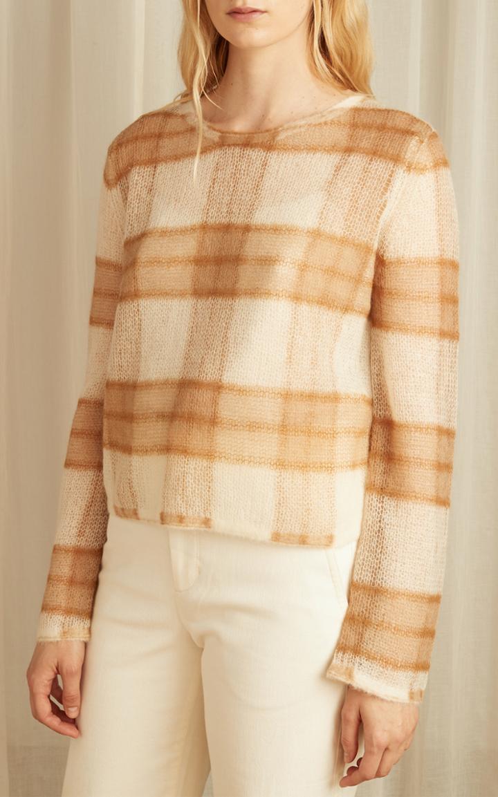 Moda Operandi Vince Checked Knit Sweater
