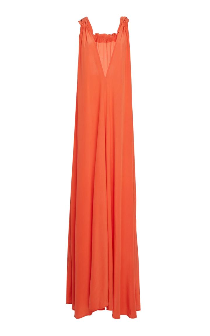 Kalita Camille Reversible Bow-detailed Silk Maxi Dress