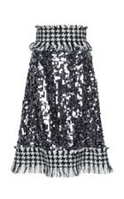 Dolce & Gabbana Sequin And Hounds Tooth Skirt