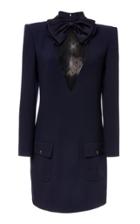 Givenchy Tulle-paneled Wool-crepe Mini Dress
