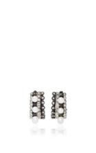 Colette Jewelry Massai 18k Oxidized Gold Diamond And Pearl Earrings