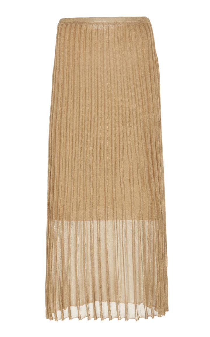 Vince Pleated Metallic Lurex Skirt