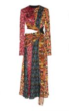 Prabal Gurung Taxila Long Sleeve Silk Cut Out Dress