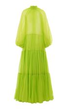 Moda Operandi Valentino Tiered Bow-detailed Techno Georgette Gown Size: 36
