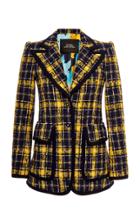 Moda Operandi Marc Jacobs Plaid Wool-blend Tweed Peak-lapel Blazer Size: 00