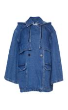 Msgm Hooded Denim Cape