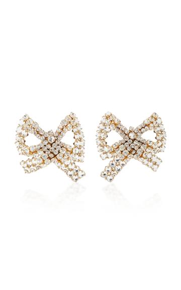 Rebecca De Ravenel Tie Me Up Crystal-embellished Clip Earrings