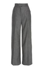 Martin Grant High Waist Virgin Wool Wide Leg Trousers