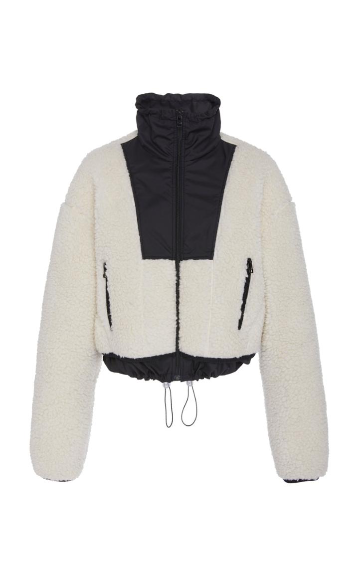 3.1 Phillip Lim Drawstring-waist Blocked Shearling Bomber Jacket