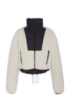 3.1 Phillip Lim Drawstring-waist Blocked Shearling Bomber Jacket