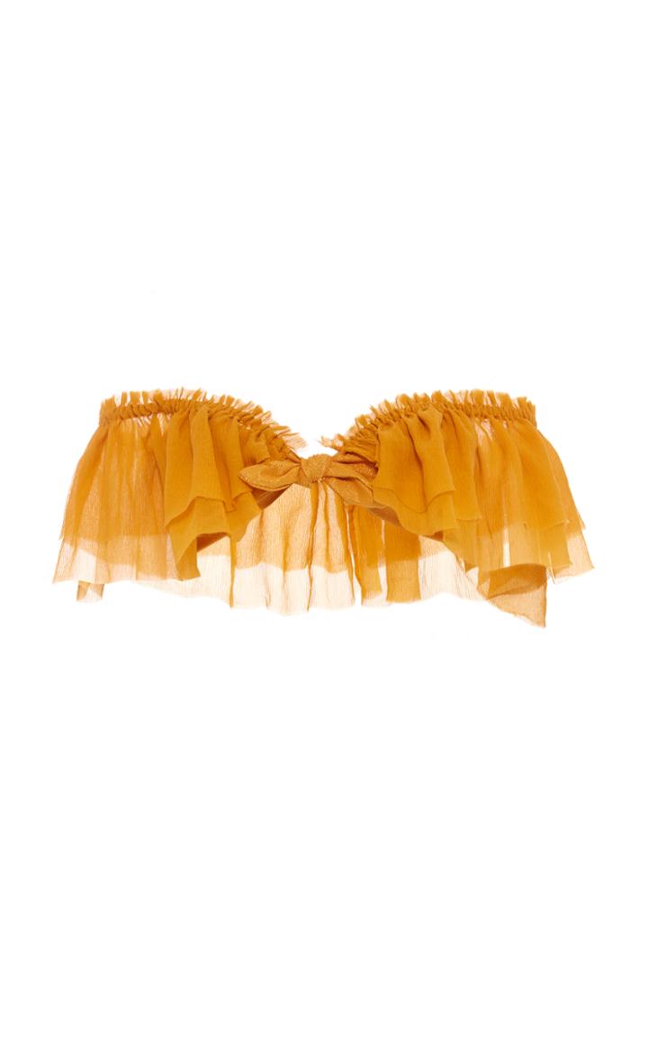 Agua De Coco Ruffle Bandeau Bikini Top