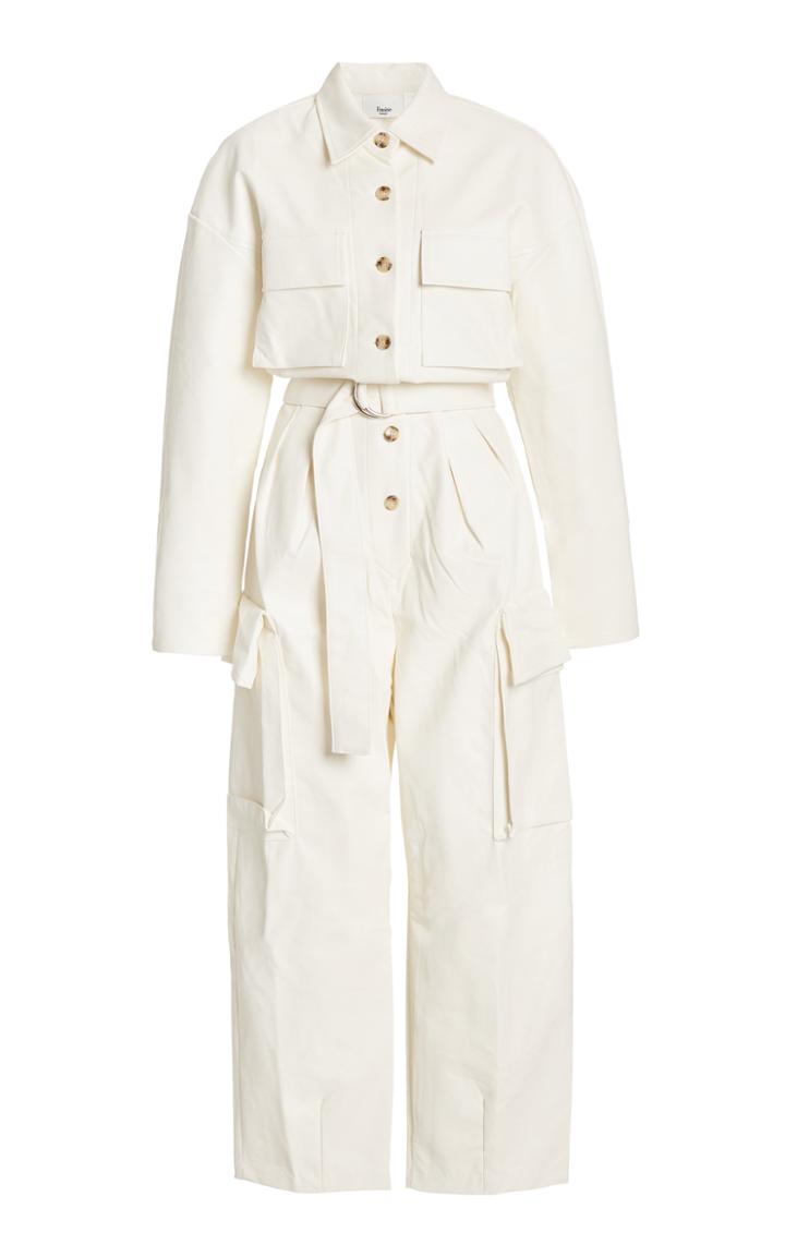 The Frankie Shop Linda Oversized Vegan Leather Jumpsuit