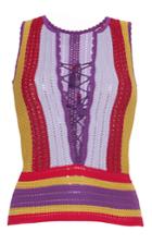 Roberto Cavalli Lace Up Knit Top