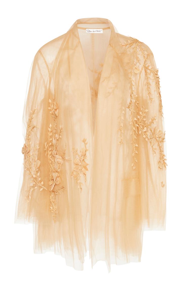 Moda Operandi Oscar De La Renta Embroidered Tulle Jacket Size: 0