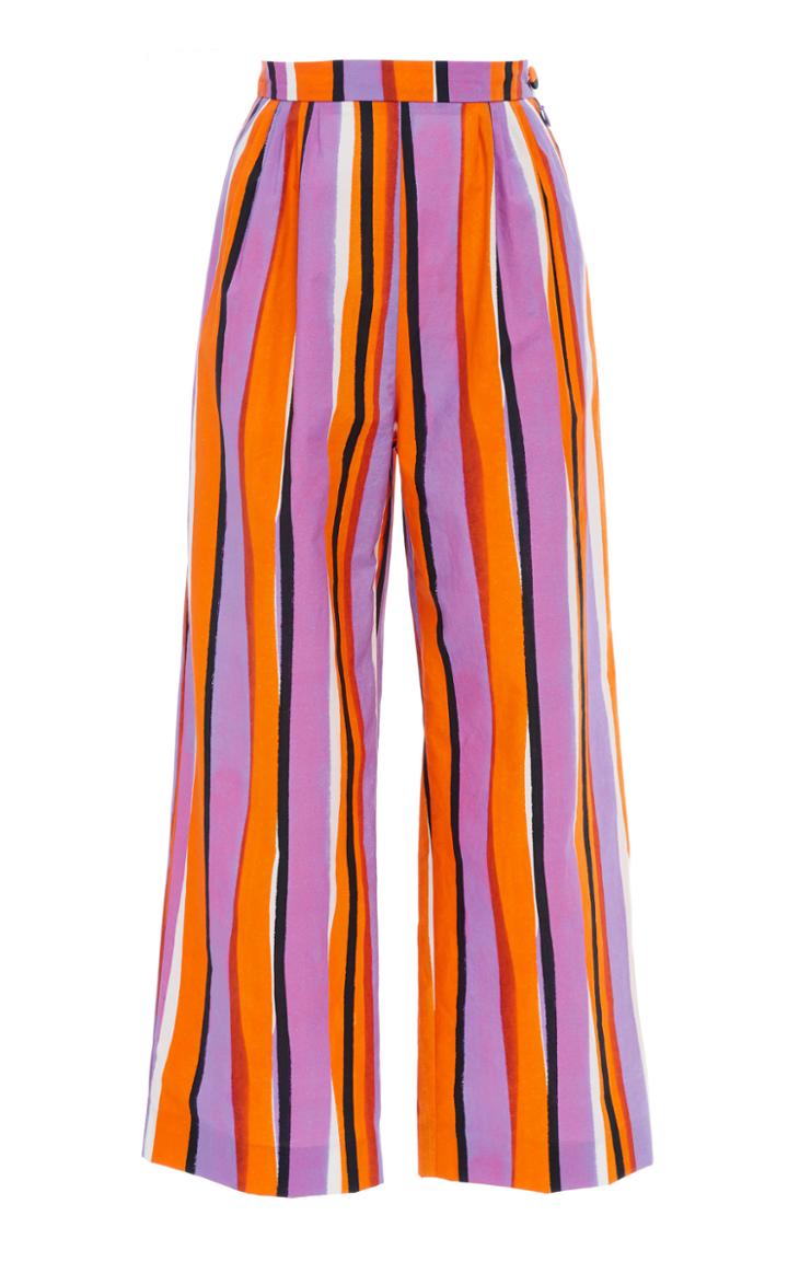 Moschino Stripe Cropped Cotton Poplin Pants
