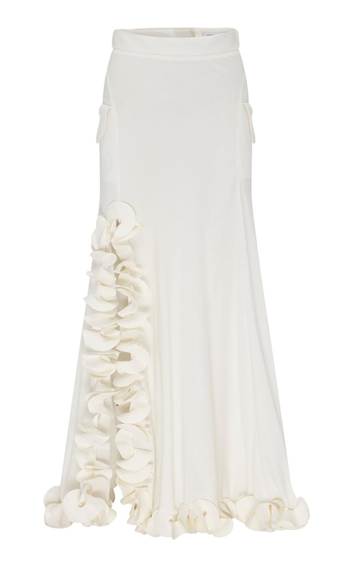 Christopher Esber Lei Ruffled Crepe De Chine Maxi Skirt