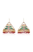 Betina De Luca Tenda Gold-plated, Enamel And Ruby Earrings