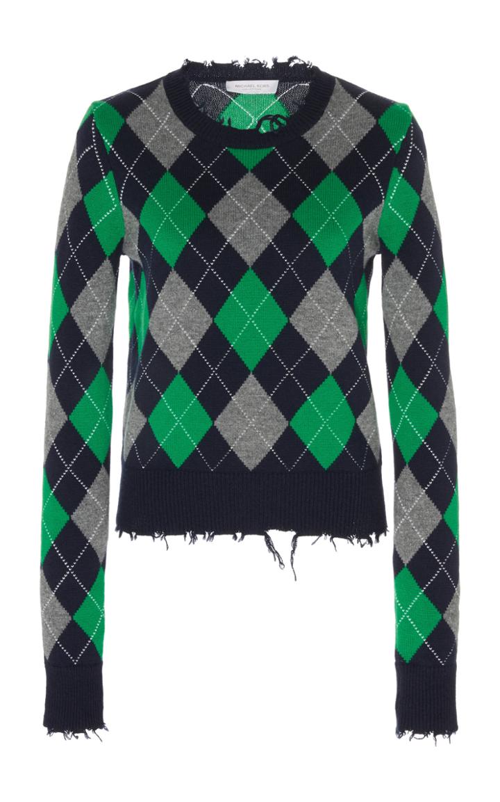 Moda Operandi Michael Kors Collection Argyle Cashmere Sweater Size: Xs