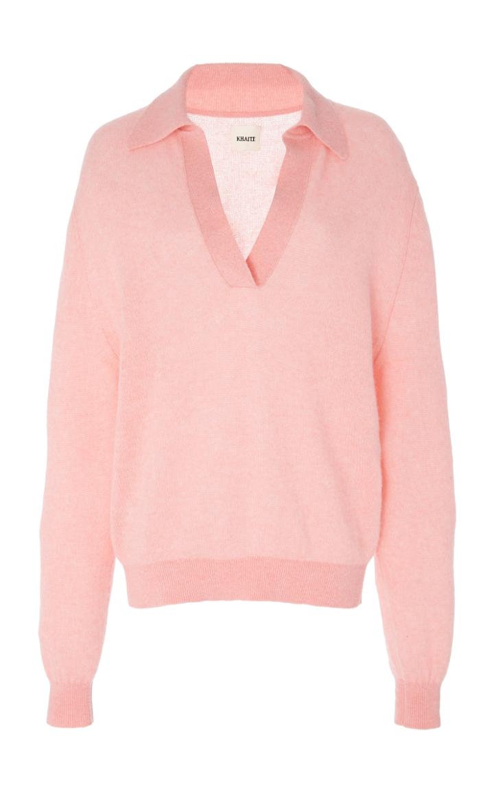 Khaite Jo Cashmere Collared Sweater