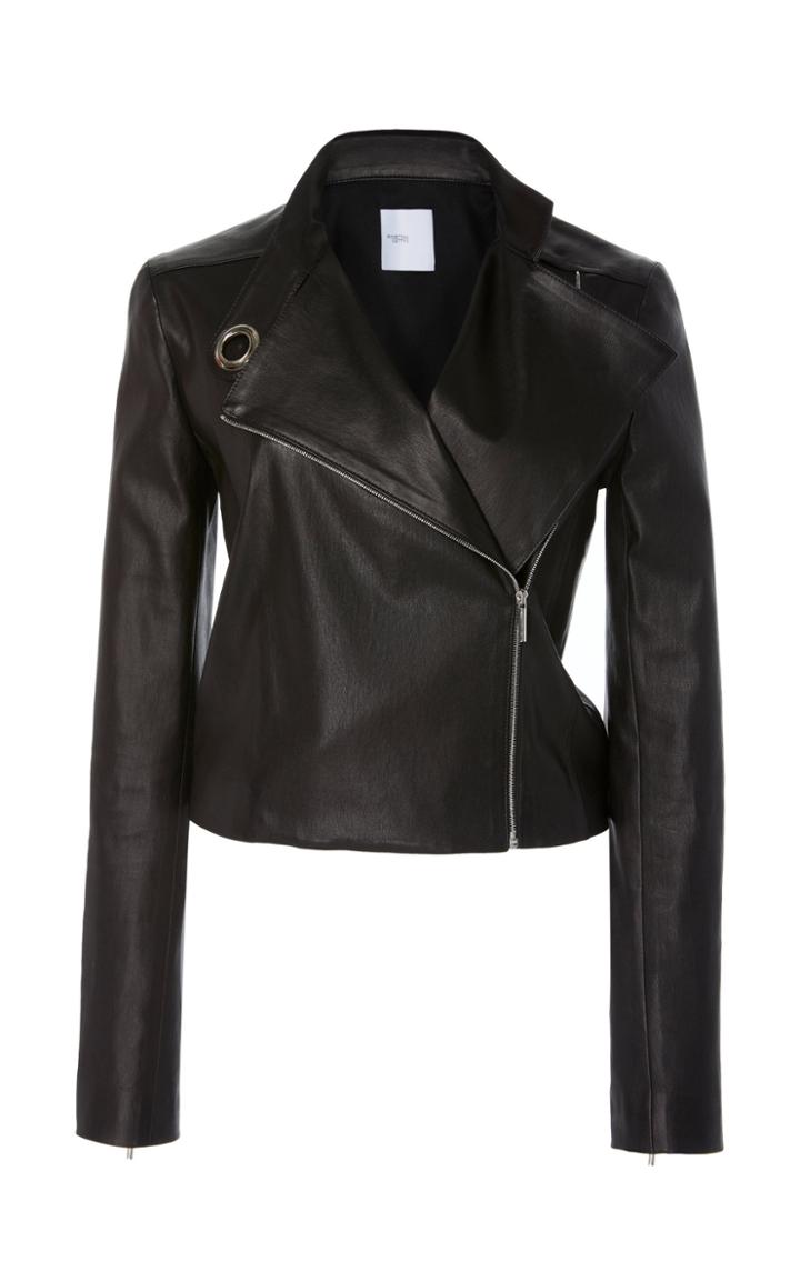 Rosetta Getty Grommet Leather Biker Jacket