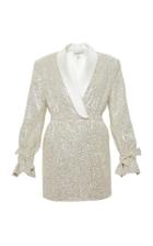 Moda Operandi Mach & Mach Glitter Tuxedo Dress With Bows