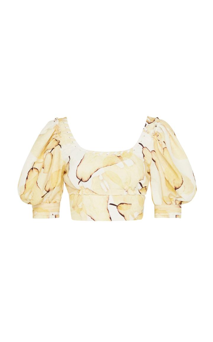 Moda Operandi Aje Unlace Braid-detailed Pair-print Linen-blend Crop Top