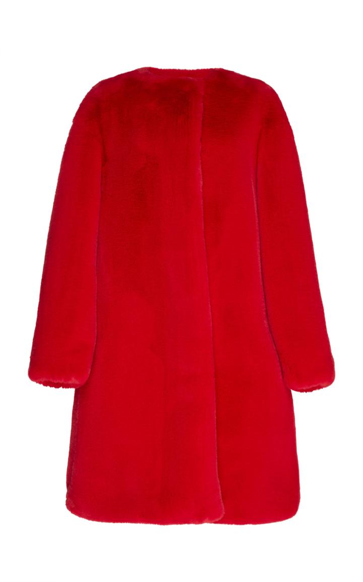 Calvin Klein 205w39nyc Crew Neck Couture Faux Fur Coat