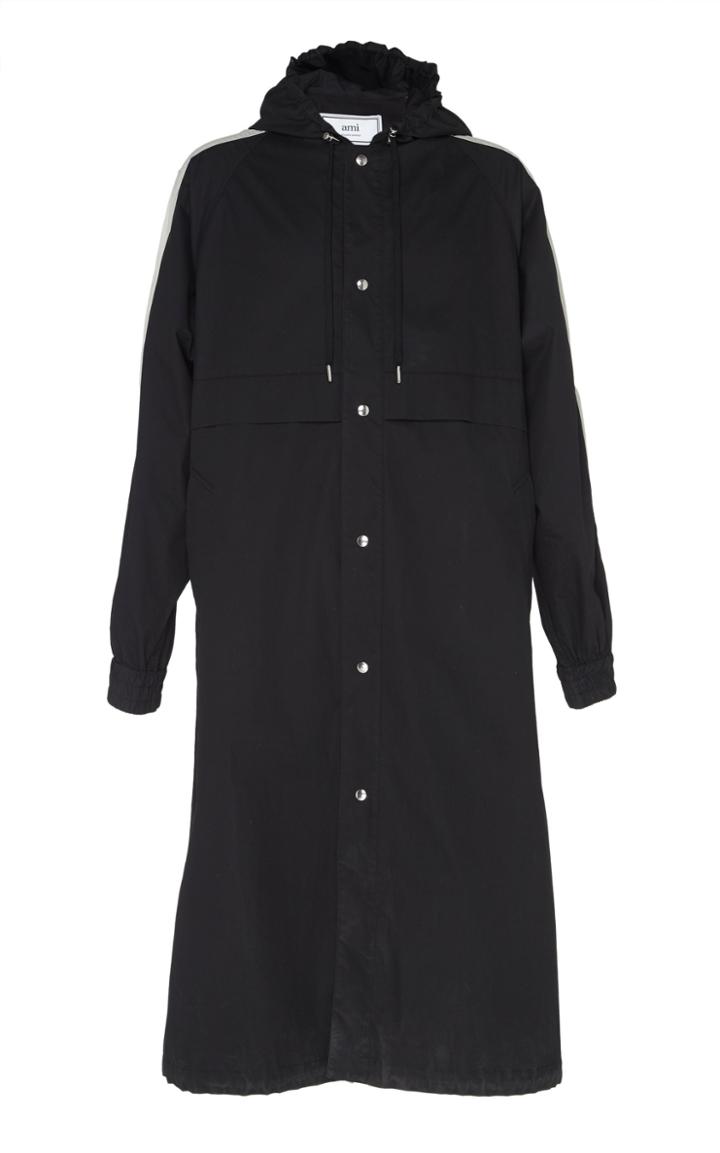 Ami Long Hooded Windbreaker