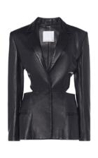 Moda Operandi Christopher Esber Loophole Tie Back Leather Blazer Size: 8