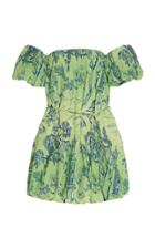 Staud Ash Off-the-shoulder Printed Broadcloth Mini Dress