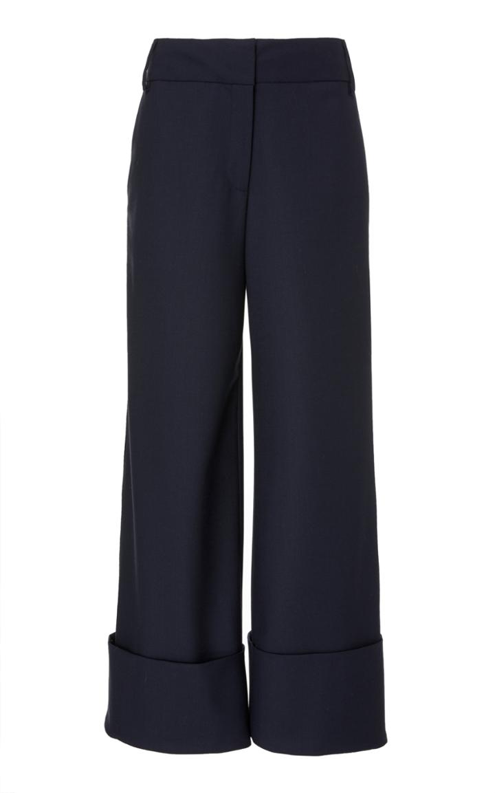 Monse Racing Striped Exaggerated Cuff Wool-blend Trousers